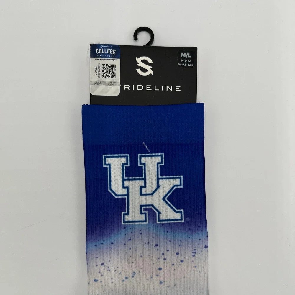 Strideline Kentucky Wildcats Crew‎ Socks Mens 8-12 Blue White Ombre NEW NCAA